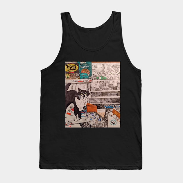 Bodega Cat Tank Top by mylockdownsketchbook